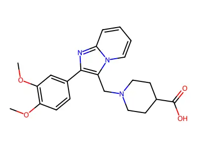 1-[2-(3,4-DIMETHOXYPHENYL)IMIDAZO[1,2-A]PYRIDIN-3-YLMETHYL]PIPERIDINE-4-CARBOXYLIC ACID structure
