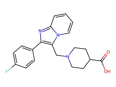 1-((2-(4-Fluorophenyl)imidazo[1,2-a]pyridin-3-yl)methyl)piperidine-4-carboxylic acid structure