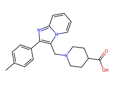 1-{[2-(4-methylphenyl)imidazo[1,2-a]pyridin-3-yl]methyl}piperidine-4-carboxylic acid structure