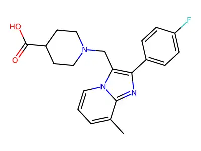 1-((2-(4-Fluorophenyl)-8-methylimidazo[1,2-a]pyridin-3-yl)methyl)piperidine-4-carboxylic acid structure