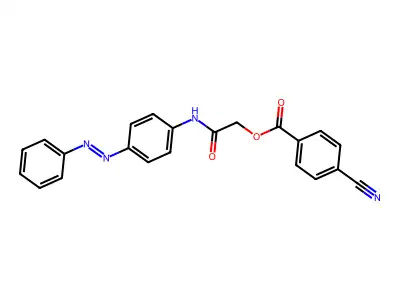 Benzoic acid, 4-cyano-, 2-oxo-2-[[4-(2-phenyldiazenyl)phenyl]amino]ethyl ester structure