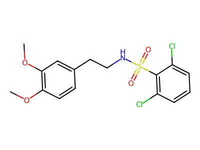 2,6-dichloro-N-(3,4-dimethoxyphenethyl)benzenesulfonamide structure
