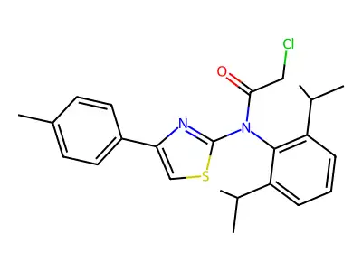 N-[2,6-bis(propan-2-yl)phenyl]-2-chloro-N-[4-(4-methylphenyl)-1,3-thiazol-2-yl]acetamide structure