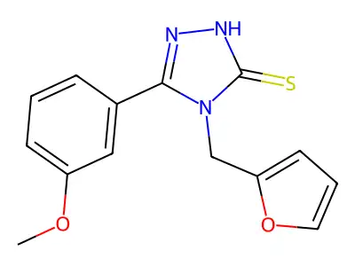 4-(furan-2-ylmethyl)-5-(3-methoxyphenyl)-4H-1,2,4-triazole-3-thiol structure