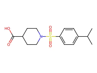 1-[4-(Propan-2-yl)benzenesulfonyl]piperidine-4-carboxylic acid structure