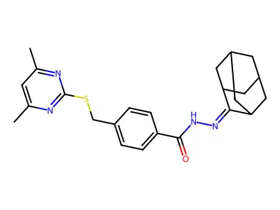 N'-(Adamantan-2-ylidene)-4-(((4,6-dimethylpyrimidin-2-yl)thio)methyl)benzohydrazide structure