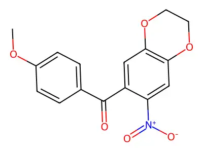 (4-Methoxyphenyl)(7-nitro-2,3-dihydro-1,4-benzodioxin-6-yl)methanone structure