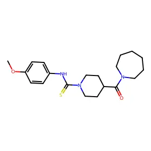 4-(azepane-1-carbonyl)-N-(4-methoxyphenyl)piperidine-1-carbothioamide structure