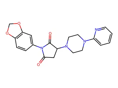 1-(1,3-Benzodioxol-5-yl)-3-(4-pyridin-2-ylpiperazin-1-yl)pyrrolidine-2,5-dione structure