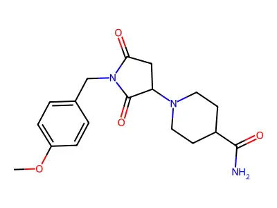 1-[1-(4-Methoxybenzyl)-2,5-dioxopyrrolidin-3-yl]piperidine-4-carboxamide structure