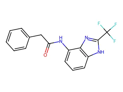 2-phenyl-N-[2-(trifluoromethyl)-1H-benzimidazol-4-yl]acetamide structure