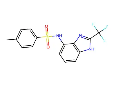4-methyl-N-[2-(trifluoromethyl)-1H-benzimidazol-4-yl]benzenesulfonamide structure