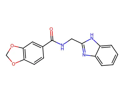 N-(1H-benzimidazol-2-ylmethyl)-1,3-benzodioxole-5-carboxamide structure