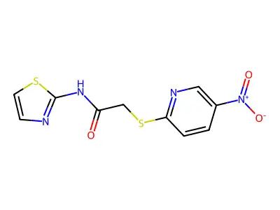 2-(5-nitropyridin-2-yl)sulfanyl-N-(1,3-thiazol-2-yl)acetamide structure