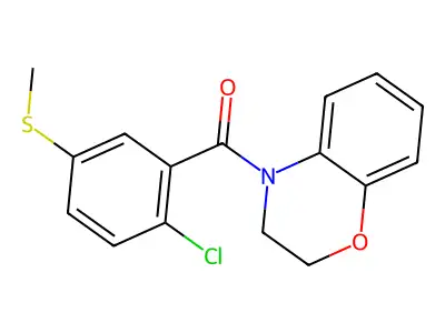 (2-Chloro-5-methylsulfanylphenyl)-(2,3-dihydro-1,4-benzoxazin-4-yl)methanone structure