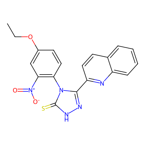 4-(4-ethoxy-2-nitrophenyl)-5-(quinolin-2-yl)-4H-1,2,4-triazole-3-thiol structure