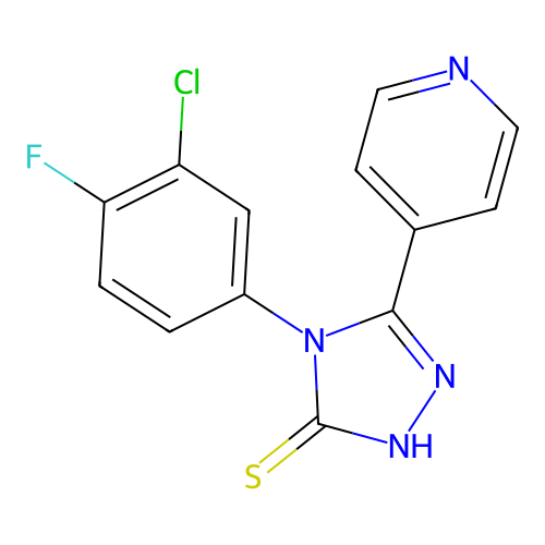 4-(3-chloro-4-fluorophenyl)-5-(pyridin-4-yl)-4H-1,2,4-triazole-3-thiol structure