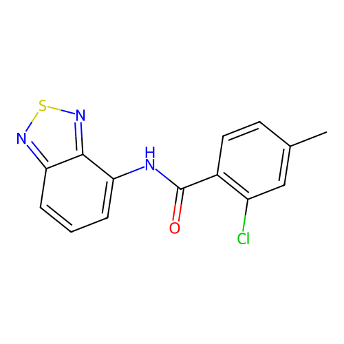 N-(2,1,3-benzothiadiazol-4-yl)-2-chloro-4-methylbenzamide structure