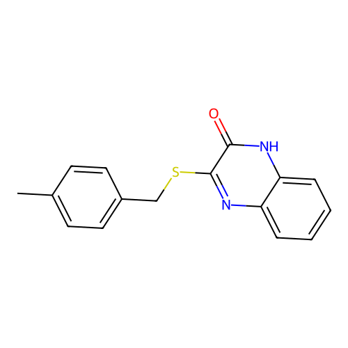 3-[(4-methylphenyl)methylsulfanyl]-1H-quinoxalin-2-one structure