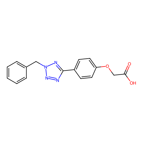 [4-(2-benzyl-2H-tetrazol-5-yl)phenoxy]acetic acid structure