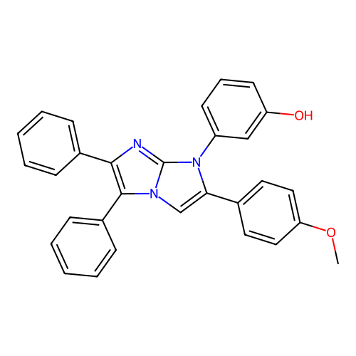 3-(2-(4-methoxyphenyl)-5,6-diphenyl-1H-imidazo[1,2-a]imidazol-1-yl)phenol structure