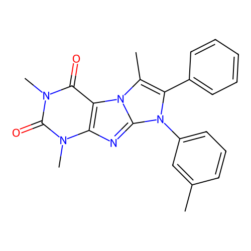1,3,6-trimethyl-7-phenyl-8-(m-tolyl)-1H-imidazo[2,1-f]purine-2,4(3H,8H)-dione structure