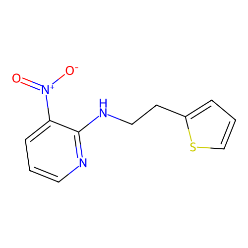 3-nitro-N-[2-(thiophen-2-yl)ethyl]pyridin-2-amine structure
