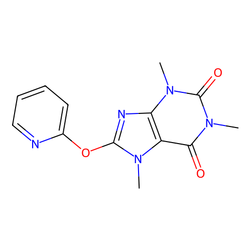 1H-Purine-2,6-dione, 3,7-dihydro-1,3,7-trimethyl-8-(2-pyridinyloxy)- structure