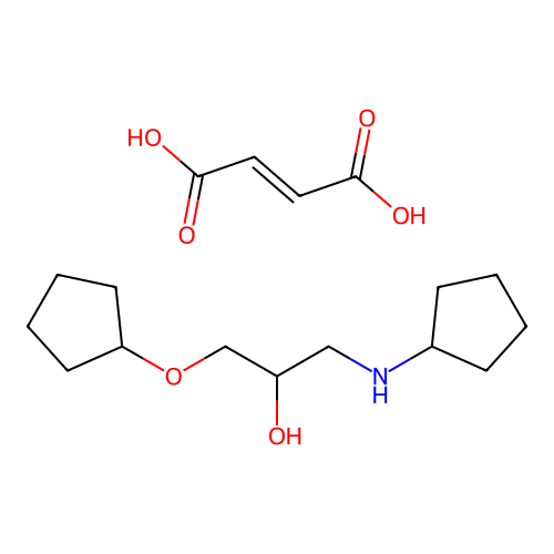 2-Propanol, 1-cyclopentylamino-3-cyclopentyloxy-, fumarate structure