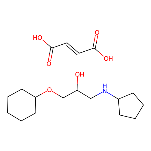 2-Propanol, 1-cyclohexyloxy-3-cyclopentylamino-, fumarate structure