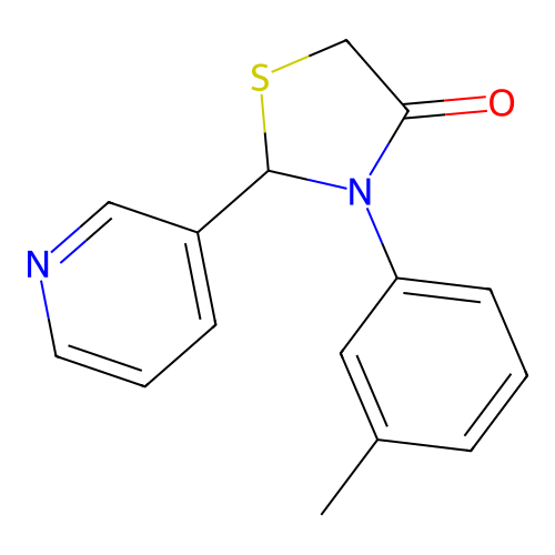 3-(3-Methylphenyl)-2-(pyridin-3-YL)-1,3-thiazolidin-4-one structure