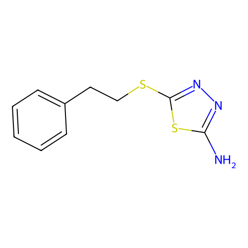 5-[(2-Phenylethyl)thio]-1,3,4-thiadiazol-2-amine structure