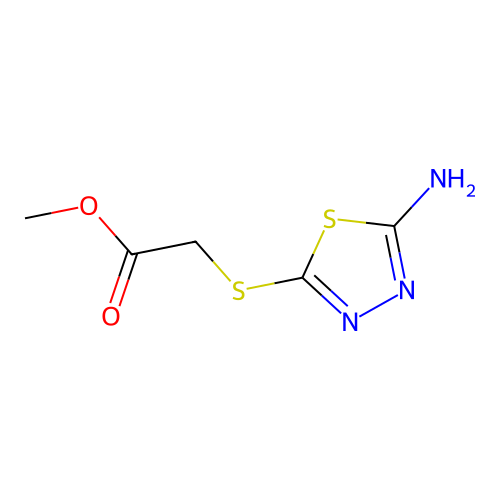 Methyl 2-((5-amino-1,3,4-thiadiazol-2-yl)thio)acetate structure