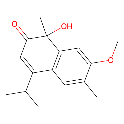 10-Hydroxy-3-methoxy-1,3,5,7-cadinatetraen-9-one structure