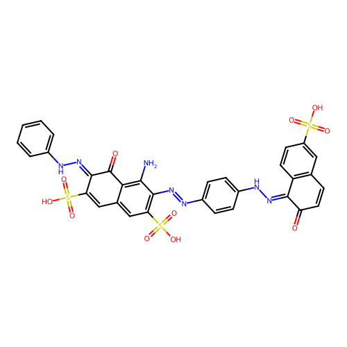 (6Z)-4-amino-5-oxo-3-[[4-[(2E)-2-(2-oxo-6-sulfonaphthalen-1-ylidene)hydrazinyl]phenyl]diazenyl]-6-(phenylhydrazinylidene)naphthalene-2,7-disulfonic acid structure