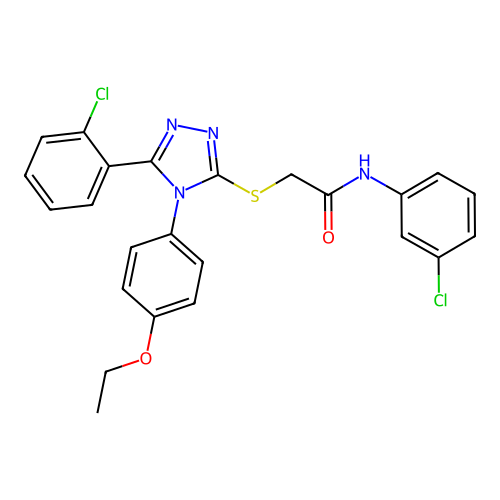 N-(3-chlorophenyl)-2-[[5-(2-chlorophenyl)-4-(4-ethoxyphenyl)-1,2,4-triazol-3-yl]sulfanyl]acetamide structure