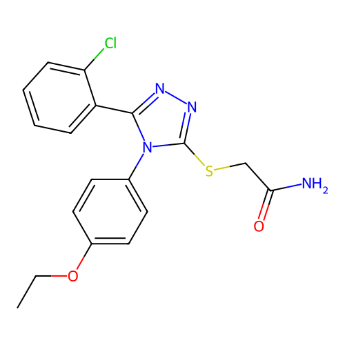 2-{[5-(2-chlorophenyl)-4-(4-ethoxyphenyl)-4H-1,2,4-triazol-3-yl]sulfanyl}acetamide structure