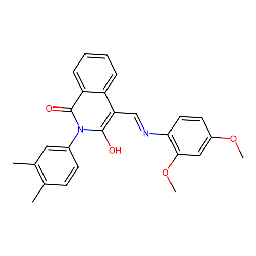 (4E)-4-[(2,4-dimethoxyanilino)methylidene]-2-(3,4-dimethylphenyl)isoquinoline-1,3-dione structure