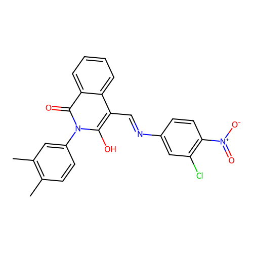 4-[(3-chloro-4-nitroanilino)methylidene]-2-(3,4-dimethylphenyl)isoquinoline-1,3-dione structure