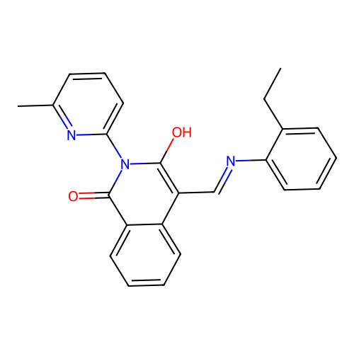 (4E)-4-[(2-ethylanilino)methylidene]-2-(6-methylpyridin-2-yl)isoquinoline-1,3-dione structure