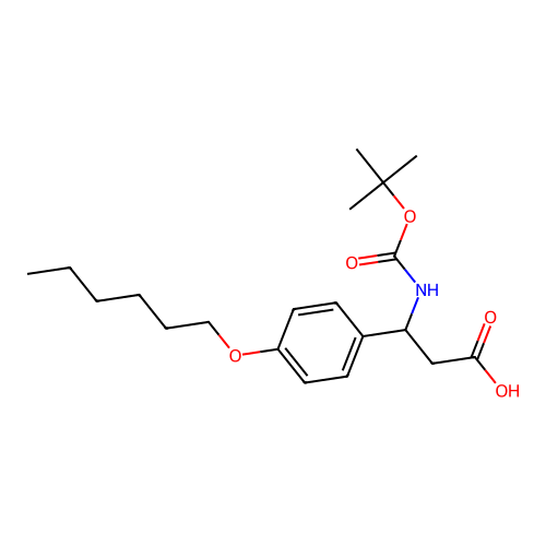 3-n-Boc-3-(4-hexyloxyphenyl)propionic acid structure