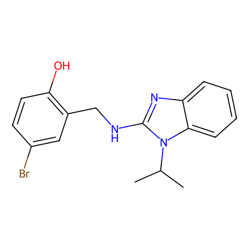 4-bromo-2-({[1-(propan-2-yl)-1H-benzimidazol-2-yl]amino}methyl)phenol structure