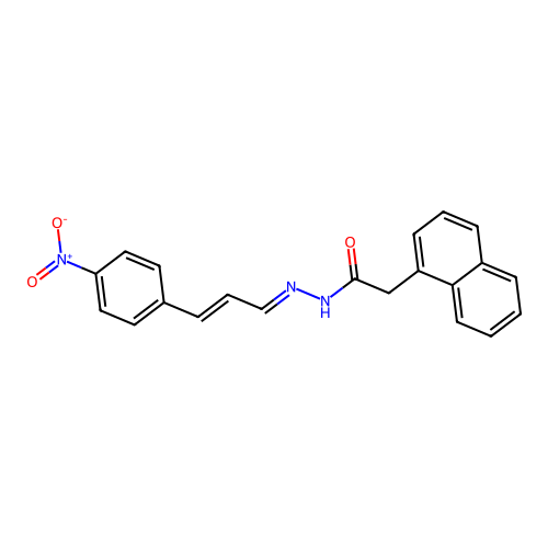 2-(naphthalen-1-yl)-N'-[(1E,2E)-3-(4-nitrophenyl)prop-2-en-1-ylidene]acetohydrazide structure
