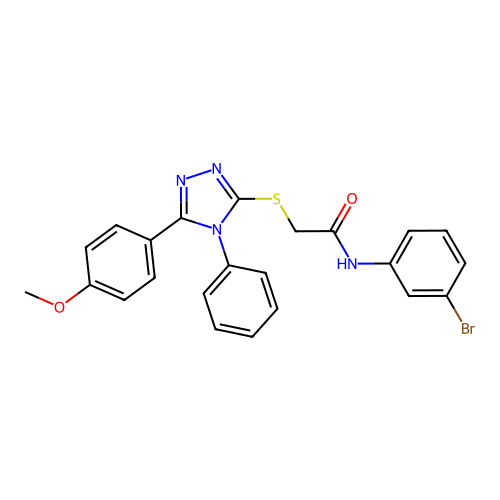 N-(3-bromophenyl)-2-[[5-(4-methoxyphenyl)-4-phenyl-1,2,4-triazol-3-yl]sulfanyl]acetamide structure