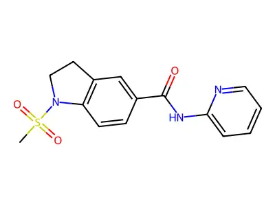 2,3-Dihydro-1-(methylsulfonyl)-N-2-pyridinyl-1H-indole-5-carboxamide structure