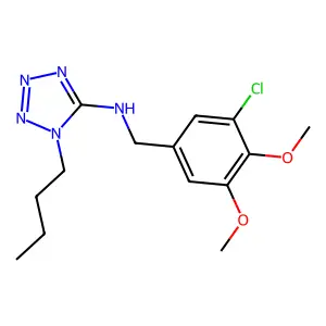 1-butyl-N-(3-chloro-4,5-dimethoxybenzyl)-1H-tetrazol-5-amine structure