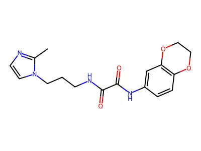 N'-(2,3-dihydro-1,4-benzodioxin-6-yl)-N-[3-(2-methylimidazol-1-yl)propyl]oxamide structure