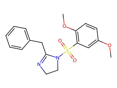 2-benzyl-1-[(2,5-dimethoxyphenyl)sulfonyl]-4,5-dihydro-1H-imidazole structure