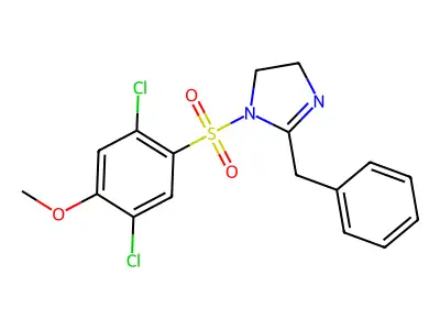 2-Benzyl-1-(2,5-dichloro-4-methoxyphenyl)sulfonyl-4,5-dihydroimidazole structure