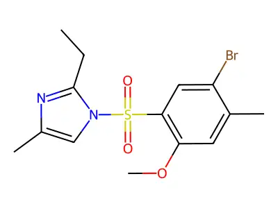 1-[(5-bromo-2-methoxy-4-methylphenyl)sulfonyl]-2-ethyl-4-methyl-1H-imidazole structure